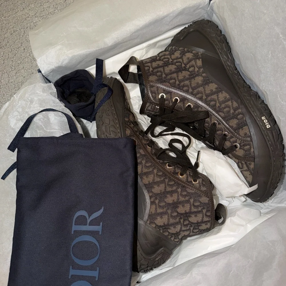 Dior Diorzion Men’s Brown High-Top Sneakers sz 43 - Picture 7 of 7